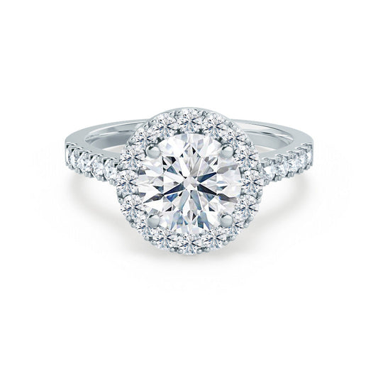 Round Halo & Pave Lab Grown Diamond Engagement Ring