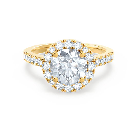 Round Halo & Pave Lab Grown Diamond Engagement Ring