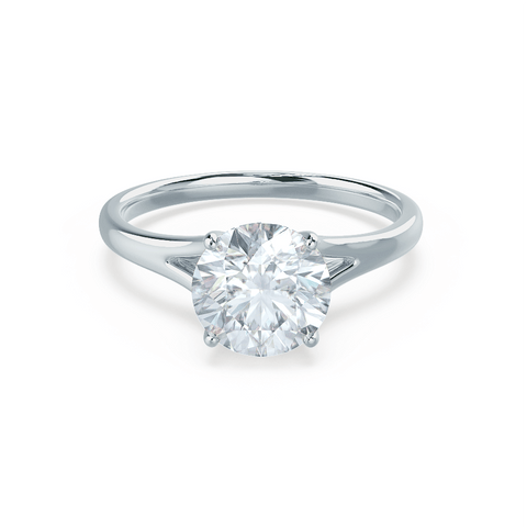 0.50 CT Round Shaped Moissanite Solitaire Style Engagement Ring 3 0.50 CT Round Shaped Moissanite Solitaire Style Engagement Ring 3