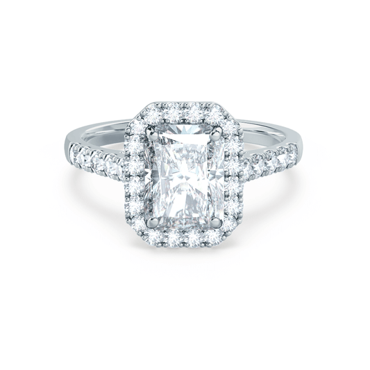 0.70 CT Radiant Shaped Moissanite Halo Engagement Ring 2