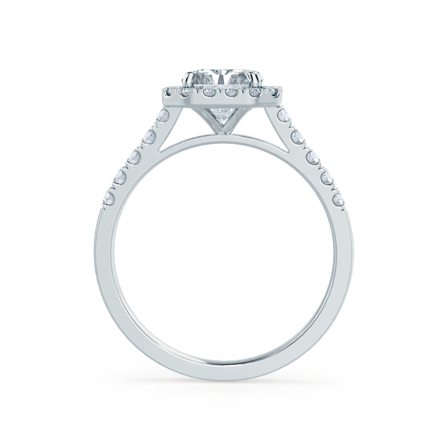 Radiant Halo & Pave Lab Grown Diamond Engagement Ring