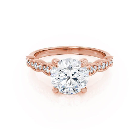 Round Pave Lab Grown Diamond Engagement Ring