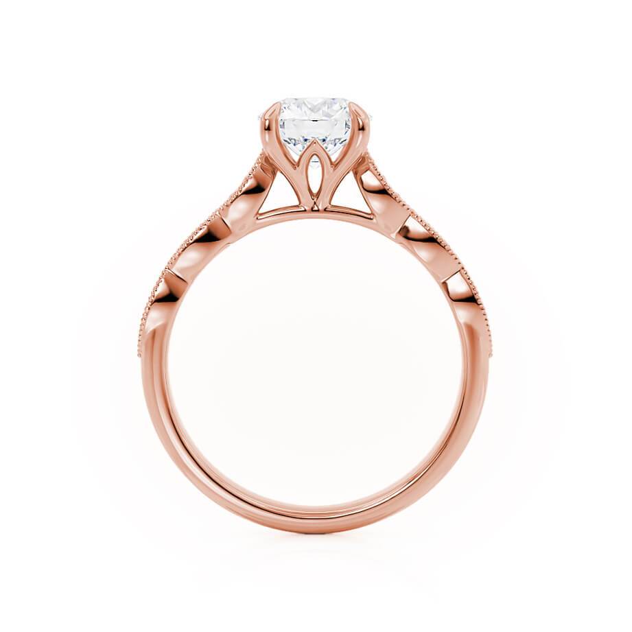 Round Pave Lab Grown Diamond Engagement Ring