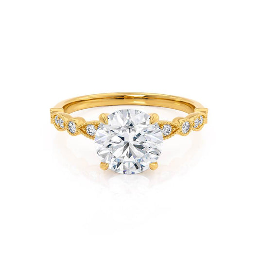 Round Pave Lab Grown Diamond Engagement Ring