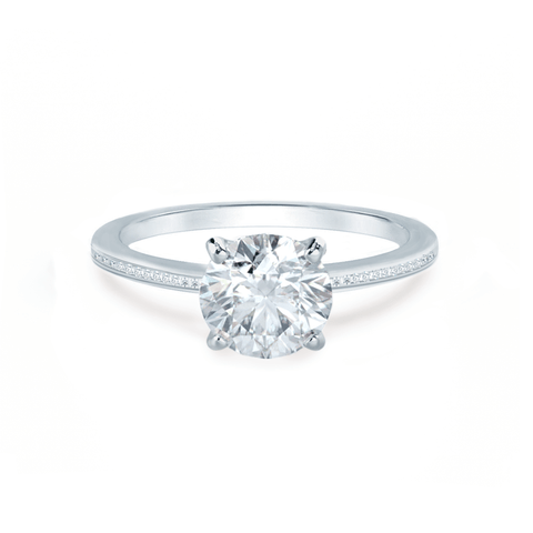 1.0 CT Round Shaped Moissanite Solitaire Style Engagement Ring 2 1.0 CT Round Shaped Moissanite Solitaire Style Engagement Ring 2