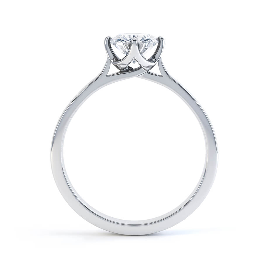 1.0 CT Round Shaped Moissanite Solitaire Style Engagement Ring 3