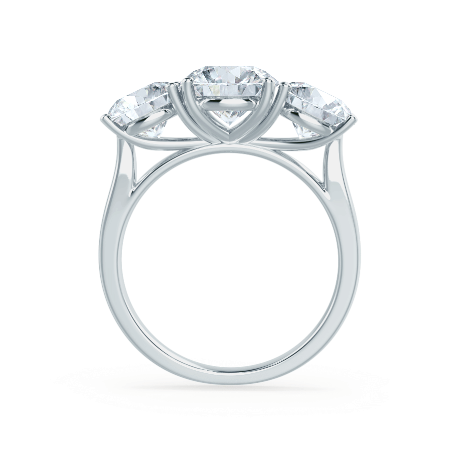 Round Three Stone Lab Grown Diamond Engagement Ring