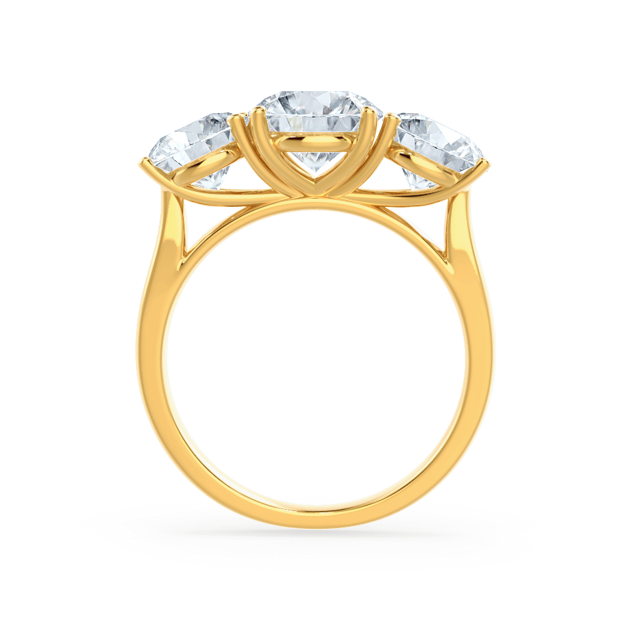 Round Three Stone Lab Grown Diamond Engagement Ring