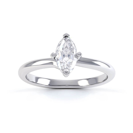 0.70 CT Marquise Shaped Moissanite Solitaire Style Engagement Ring 2