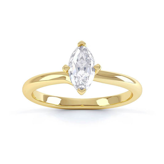 0.90 CT Marquise Shaped Moissanite Solitaire Style Engagement Ring 2