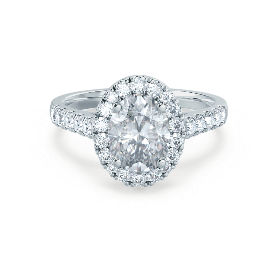 1.50 CT Oval Shaped Moissanite Halo Style Engagement Ring 2 1.50 CT Oval Shaped Moissanite Halo Style Engagement Ring 2