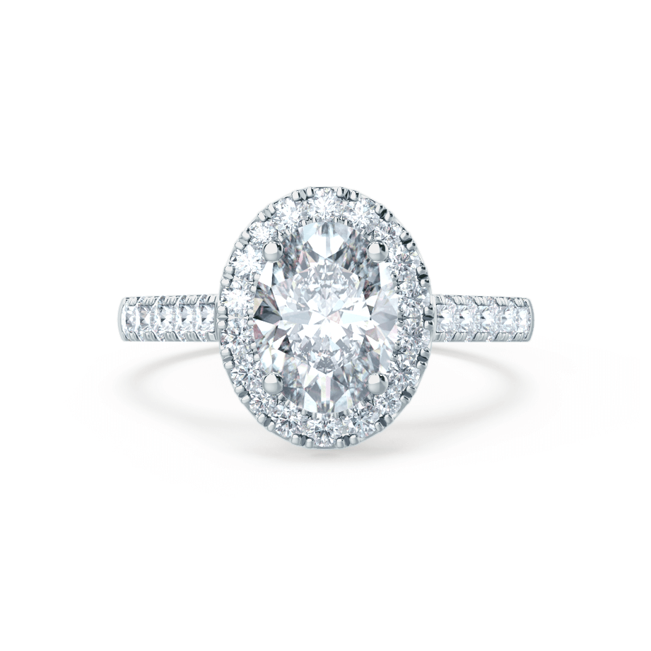 1.50 CT Oval Shaped Moissanite Halo Style Engagement Ring 4 1.50 CT Oval Shaped Moissanite Halo Style Engagement Ring 4