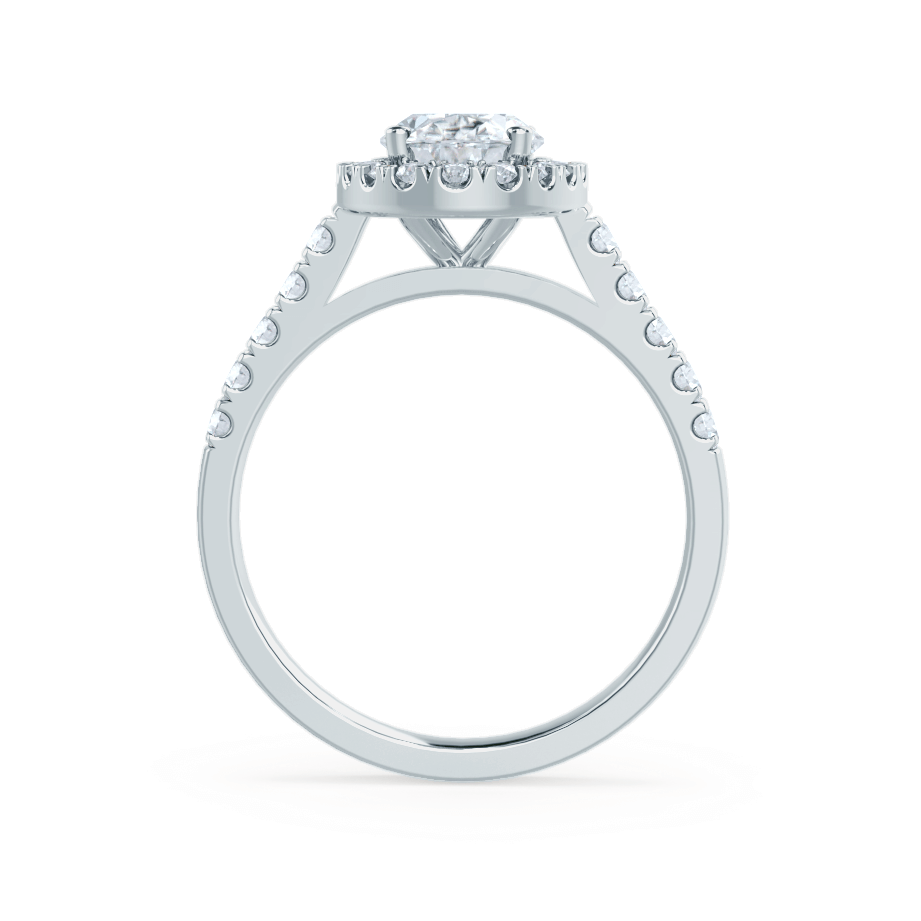 Oval Halo & Pave Lab Grown Diamond Engagement Ring