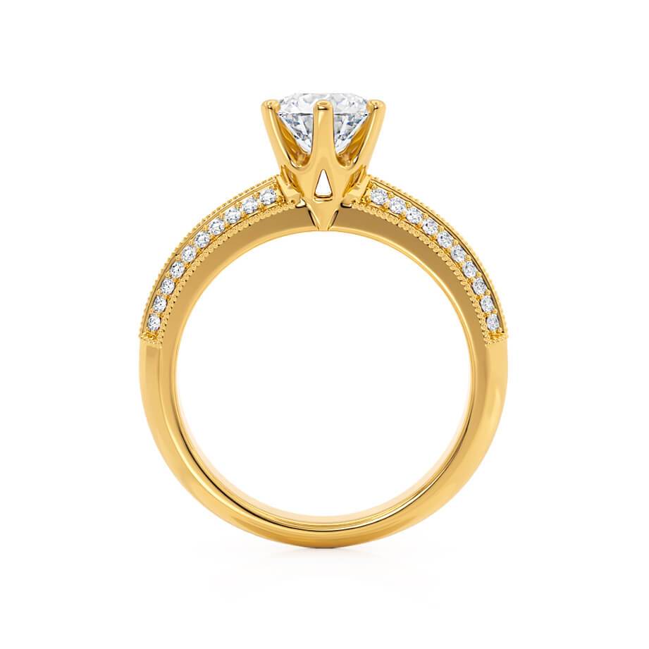1.50 CT Round Shaped Moissanite Solitaire With Pave Setting Engagement Ring 5