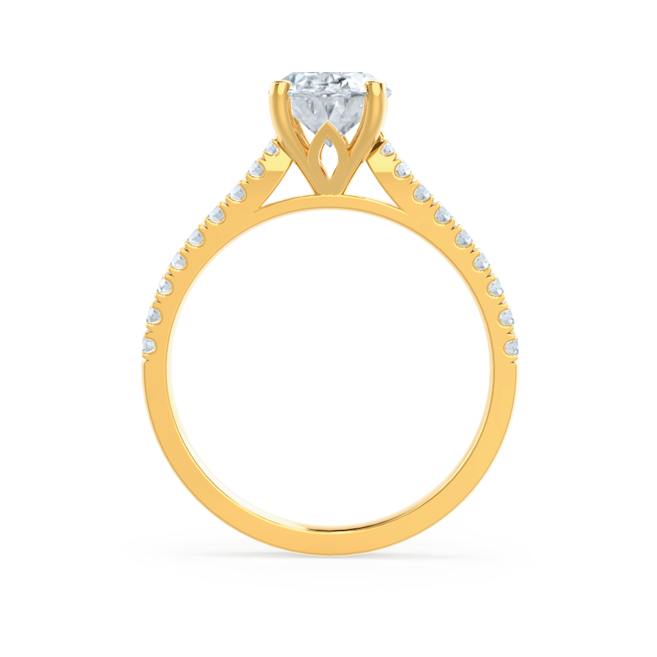 3.0 CT Oval Shaped Moissanite Solitaire Style Pave Engagement Ring 2 3.0 CT Oval Shaped Moissanite Solitaire Style Pave Engagement Ring 2