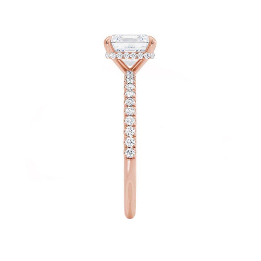 1.50 CT Asscher Shaped Moissanite Hidden Halo Style Engagement Ring 1