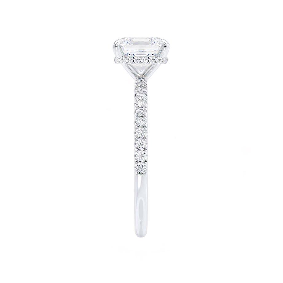 1.30 CT Asscher Shaped Hidden Halo Moissanite Engagement Ring 1 1.30 CT Asscher Shaped Hidden Halo Moissanite Engagement Ring 1