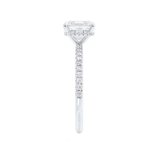 1.30 CT Asscher Shaped Moissanite Hidden Halo Style Engagement Ring 1