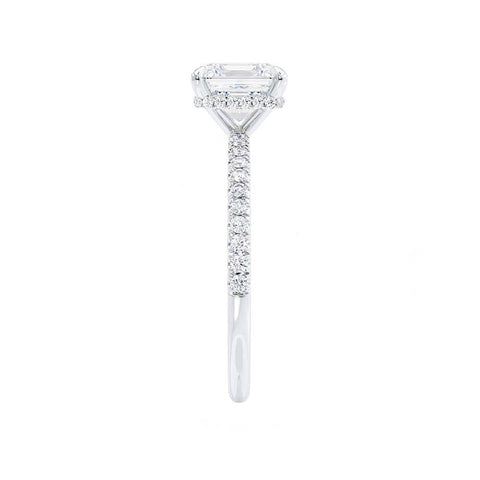 1.30 CT Asscher Shaped Hidden Halo Moissanite Engagement Ring 1 1.30 CT Asscher Shaped Hidden Halo Moissanite Engagement Ring 1