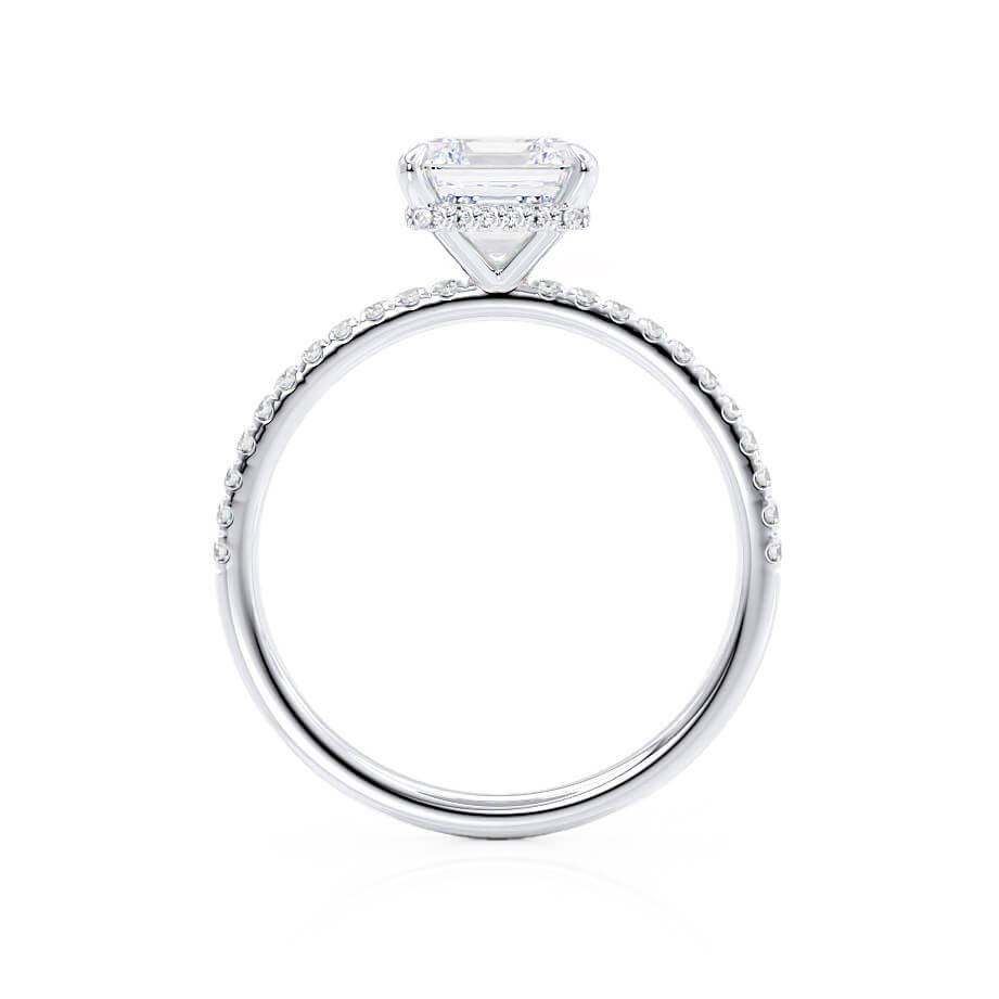 1.30 CT Asscher Shaped Hidden Halo Moissanite Engagement Ring 2 1.30 CT Asscher Shaped Hidden Halo Moissanite Engagement Ring 2