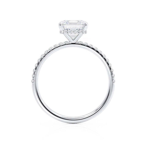 1.30 CT Asscher Shaped Hidden Halo Moissanite Engagement Ring 2 1.30 CT Asscher Shaped Hidden Halo Moissanite Engagement Ring 2