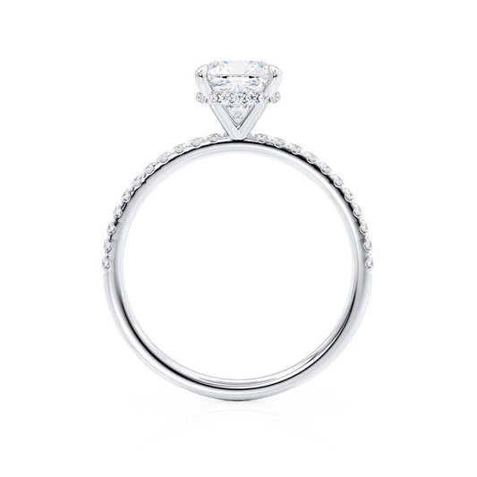 2.40 CT Cushion Shaped Moissanite Hidden Halo Style Engagement Ring 2