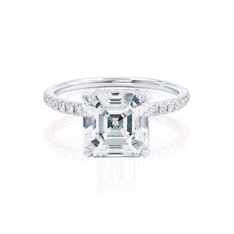 1.30 CT Asscher Shaped Hidden Halo Moissanite Engagement Ring 3 1.30 CT Asscher Shaped Hidden Halo Moissanite Engagement Ring 3