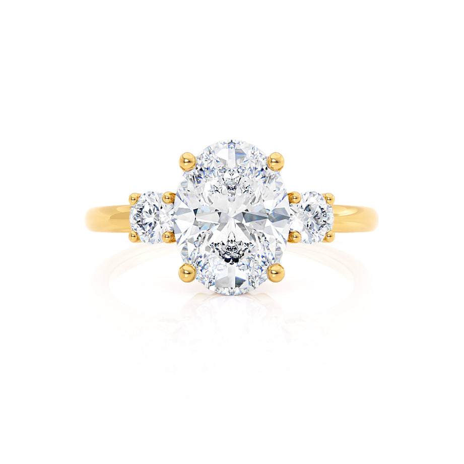 1.75 CT Oval Shaped Moissanite Three Stone Style Engagement Ring 2 1.75 CT Oval Shaped Moissanite Three Stone Style Engagement Ring 2