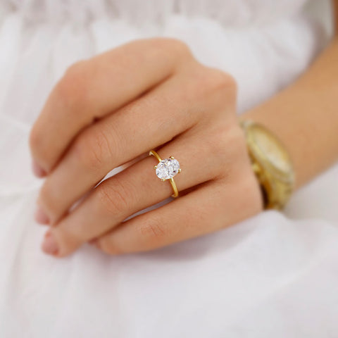 1.50 CT Oval Shaped Moissanite Solitaire Style Engagement Ring 1 1.50 CT Oval Shaped Moissanite Solitaire Style Engagement Ring 1