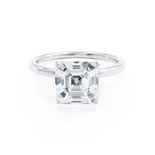 1.80 CT Asscher Shaped Moissanite Solitaire Style Engagement Ring 2