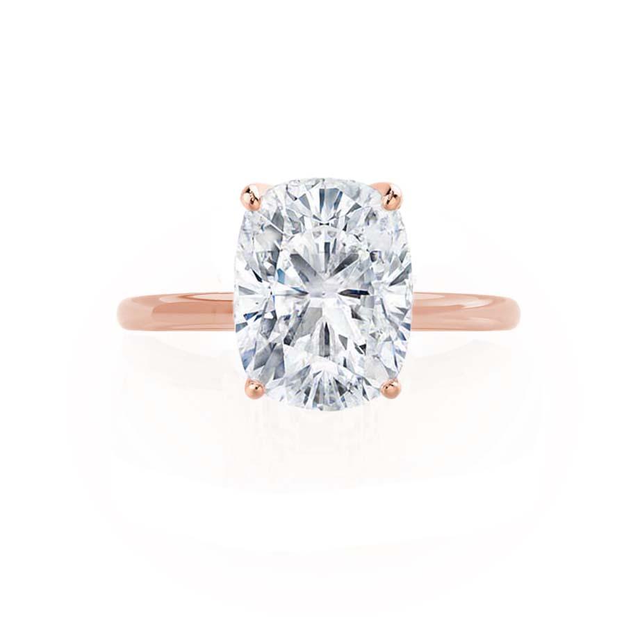 Elongated Cushion Solitaire Lab Grown Diamond Engagement Ring