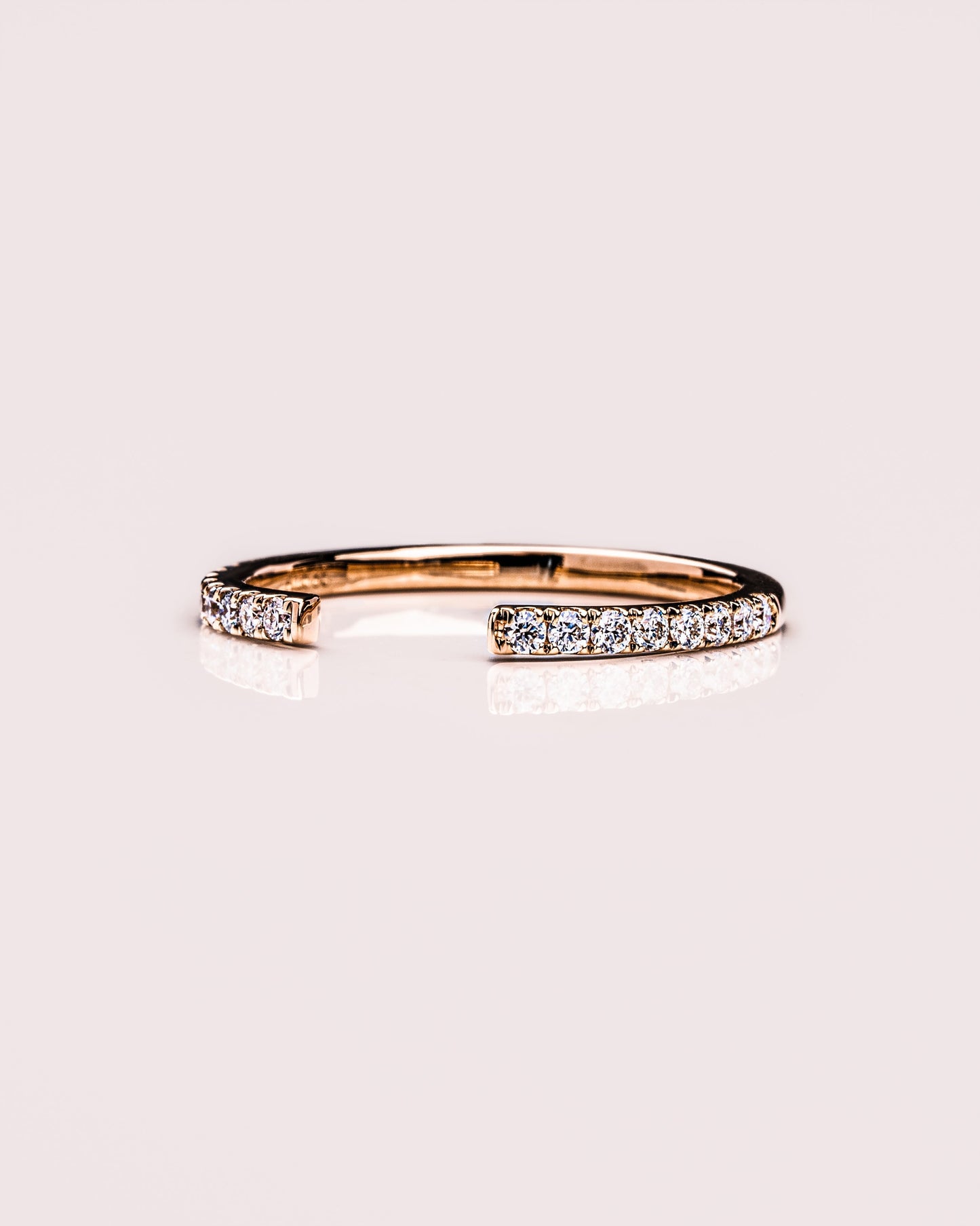 0.18 CT Round Shaped Open Lab Grown Diamond Wedding Band
