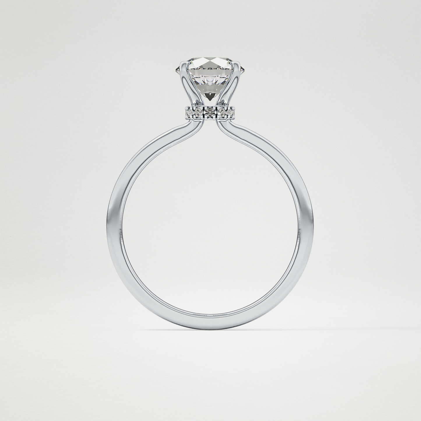 Round Hidden Halo Lab Grown Diamond Engagement Ring