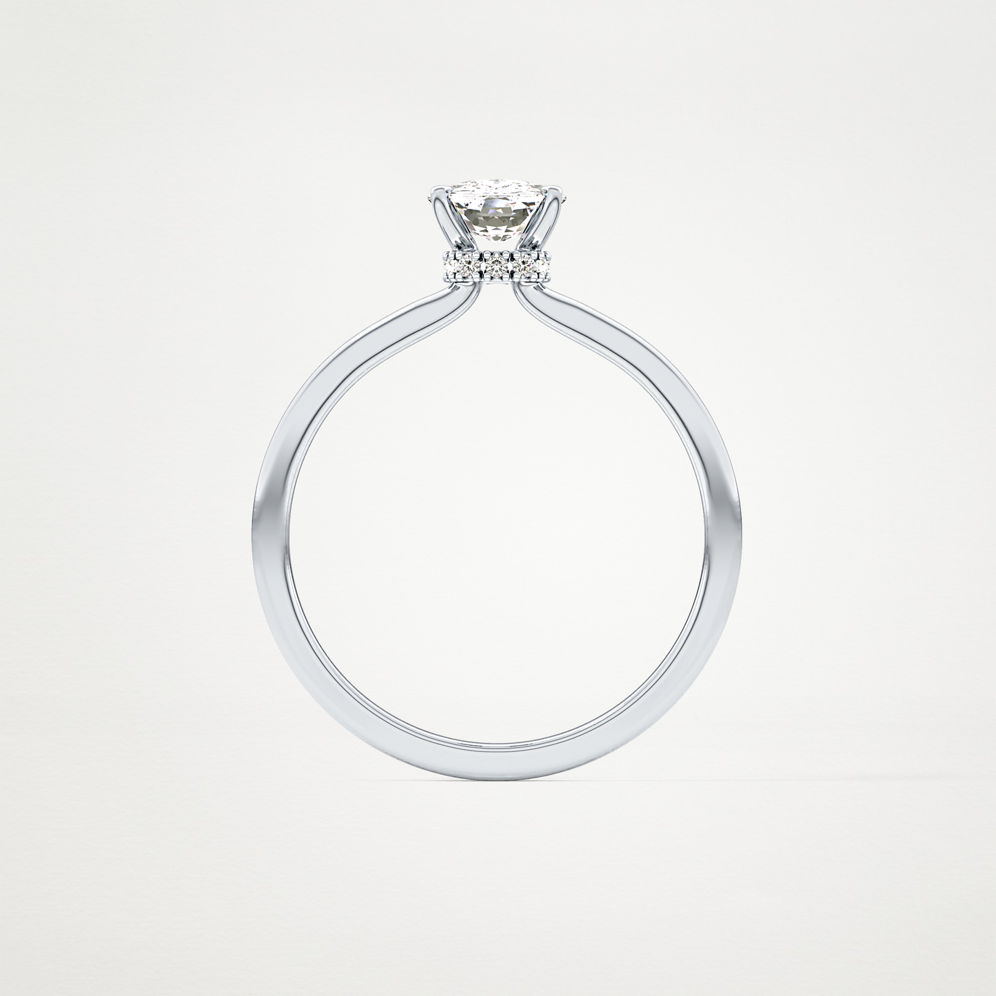 Cushion Hidden Halo Lab Grown Diamond Engagement Ring