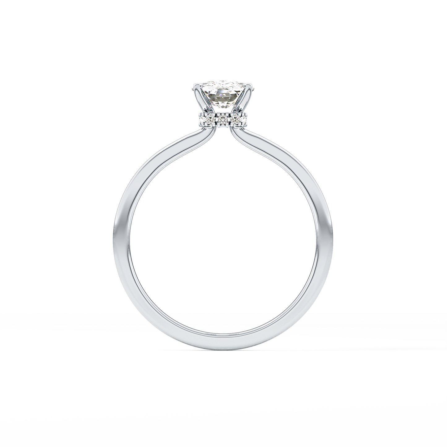 Cushion Hidden Halo Lab Grown Diamond Engagement Ring