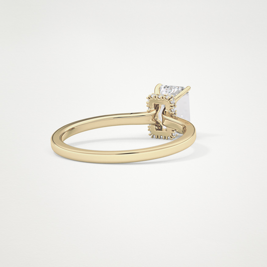 Emerald Hidden Halo Lab Grown Diamond Engagement Ring