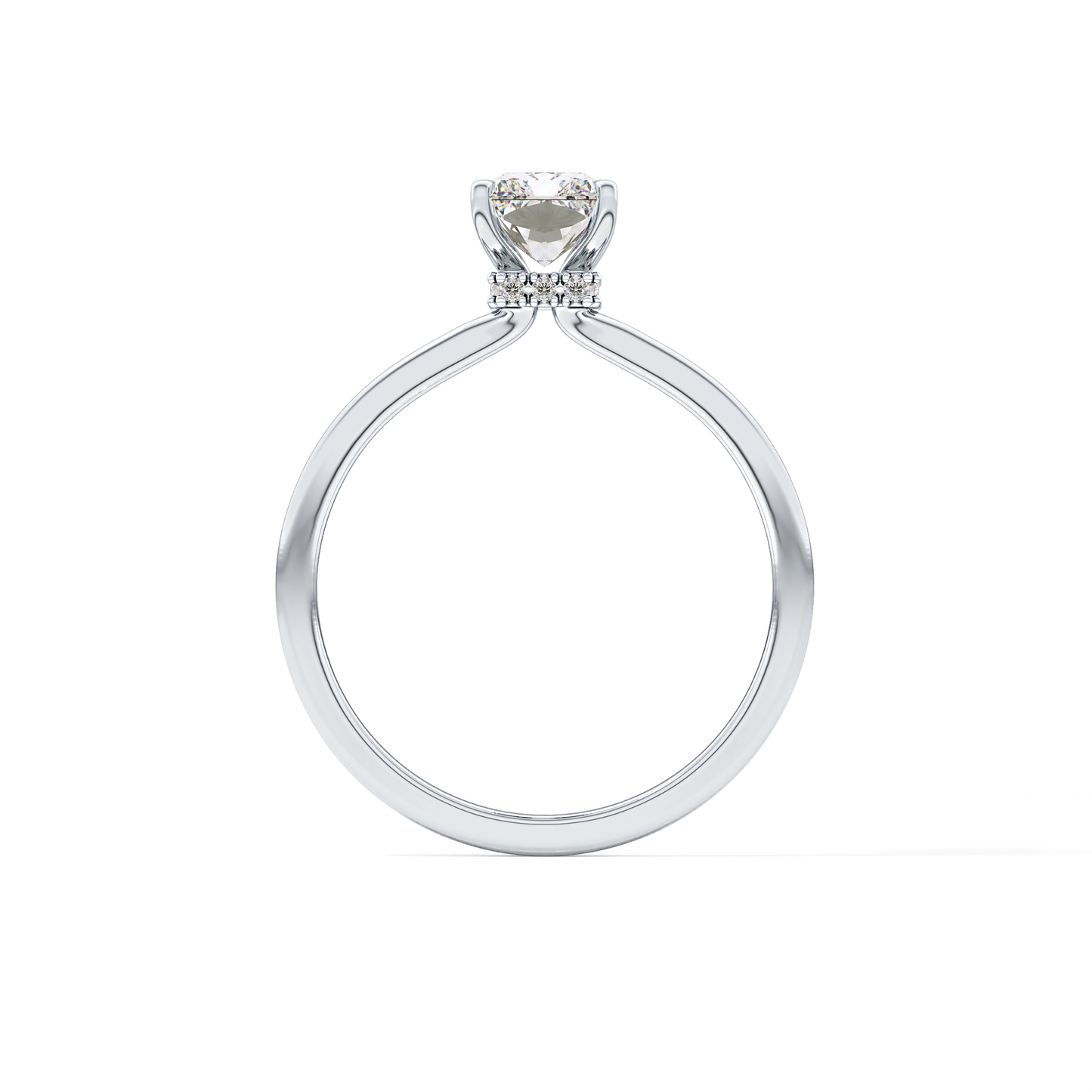 Radiant Hidden Halo Lab Grown Diamond Engagement Ring