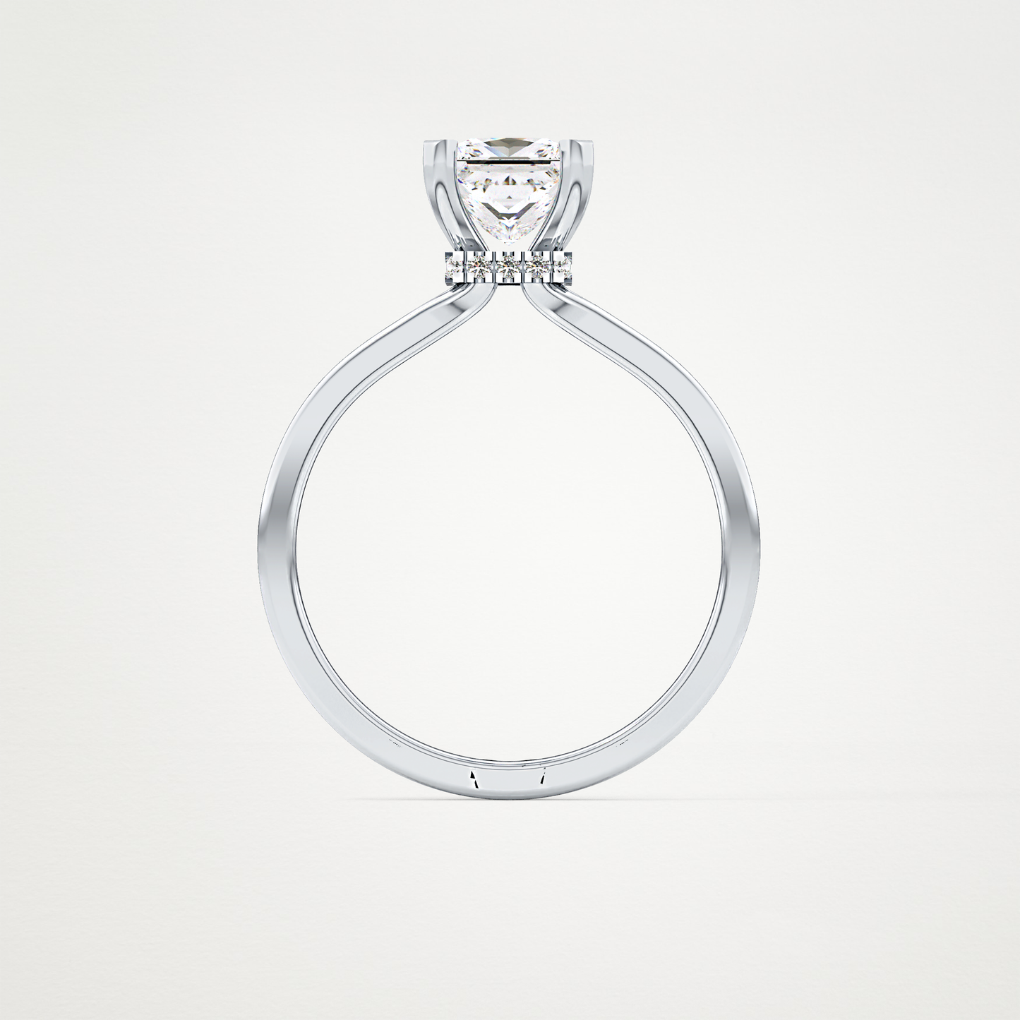 Princess Hidden Halo Lab Grown Diamond Engagement Ring