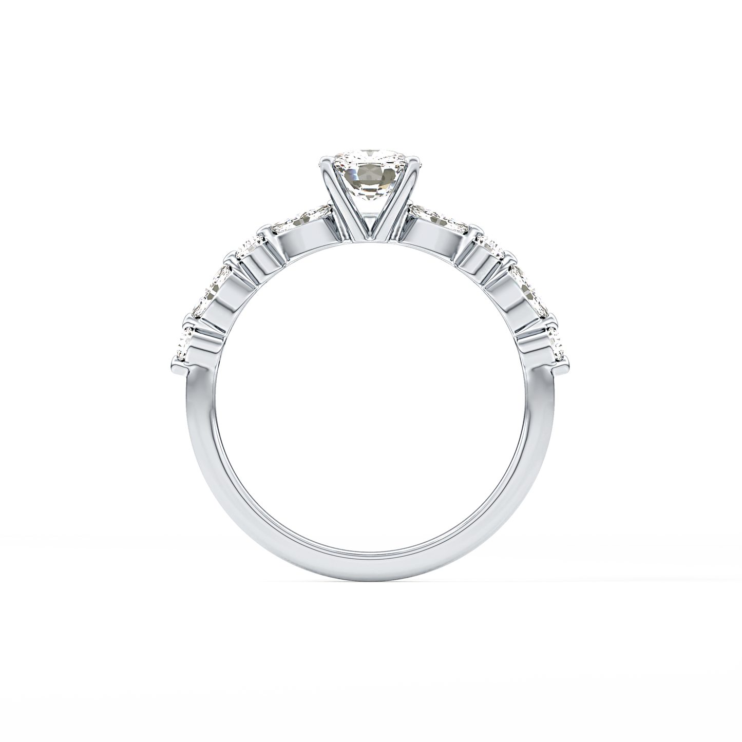 Cushion Pave Lab Grown Diamond Engagement Ring