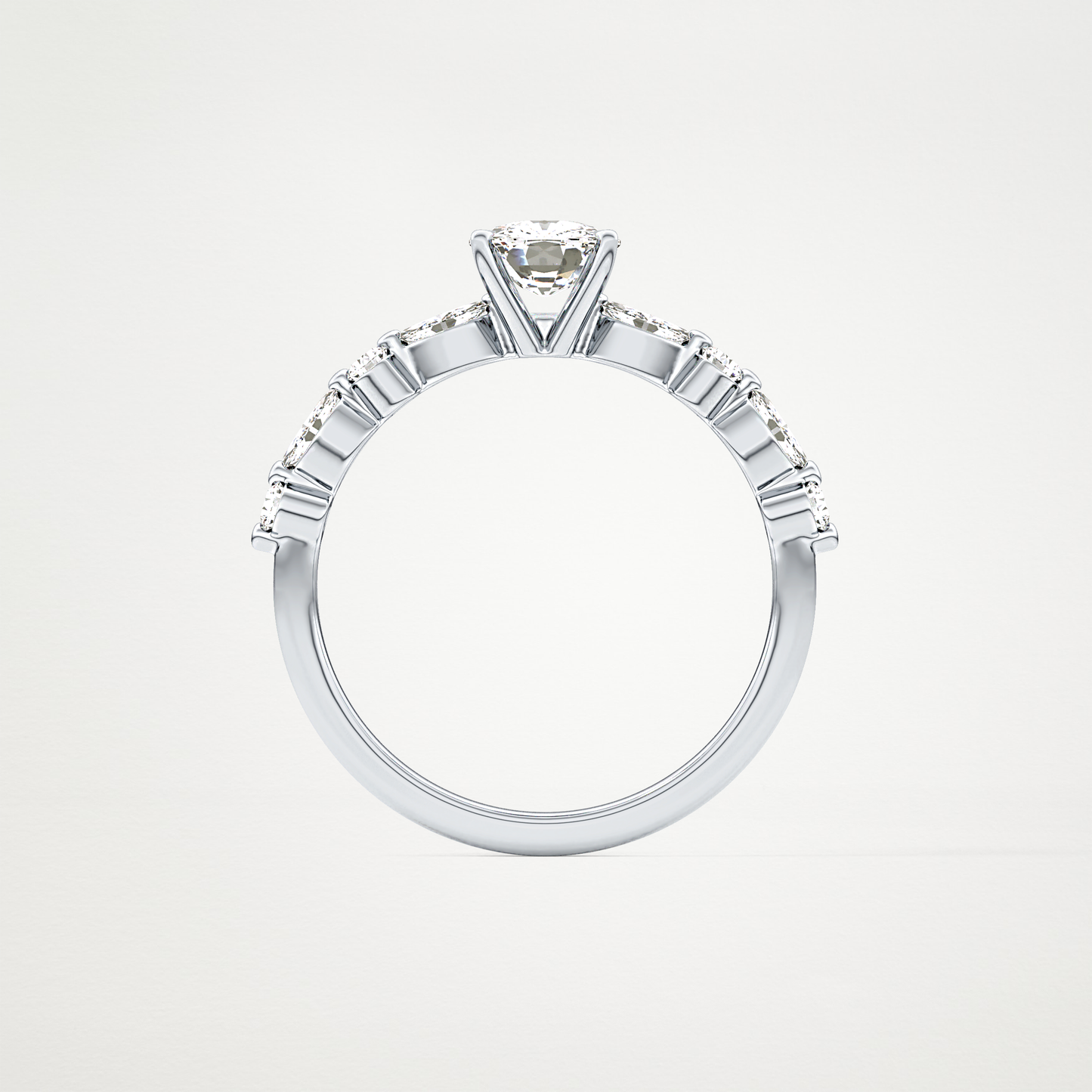 Cushion Pave Lab Grown Diamond Engagement Ring