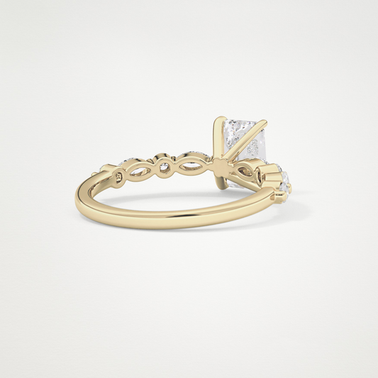 Emerald Pave Lab Grown Diamond Engagement Ring