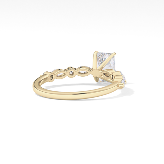 Radiant Pave Lab Grown Diamond Engagement Ring