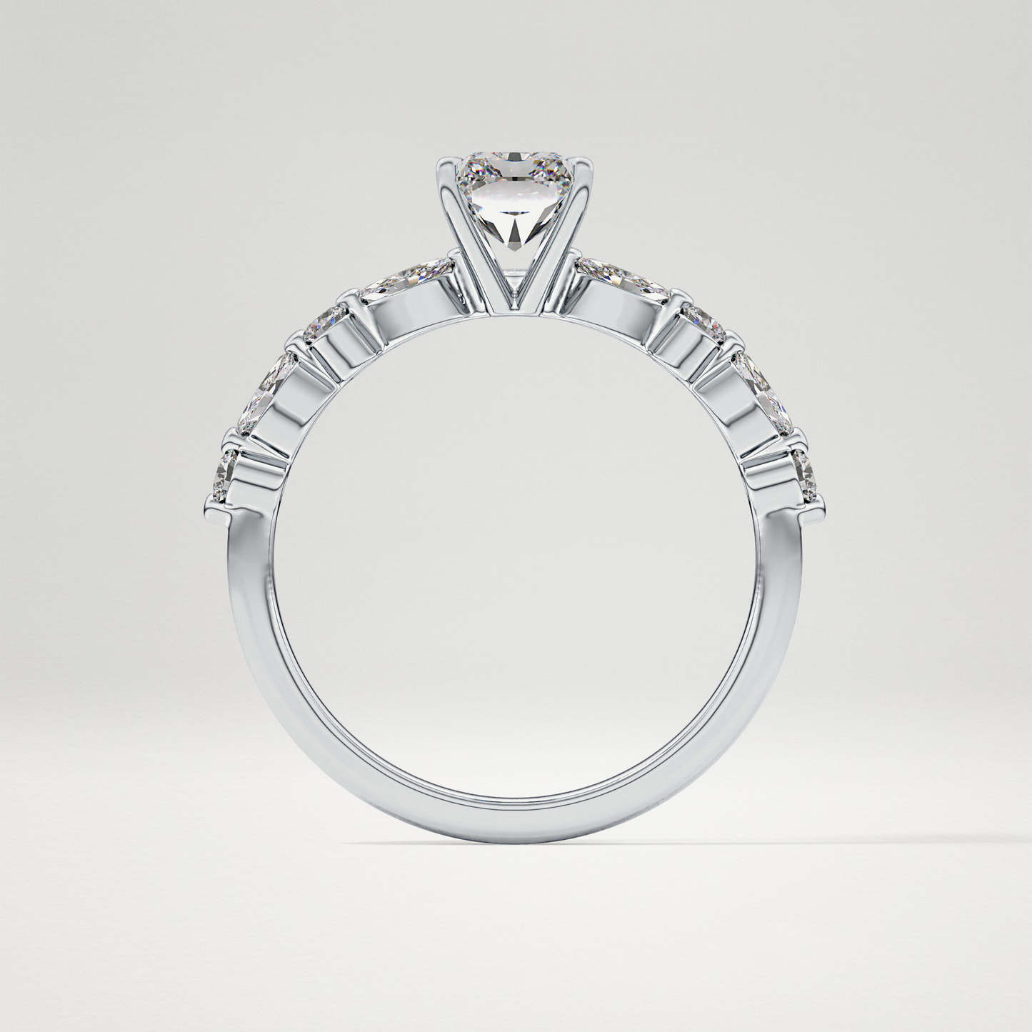 Radiant Pave Lab Grown Diamond Engagement Ring
