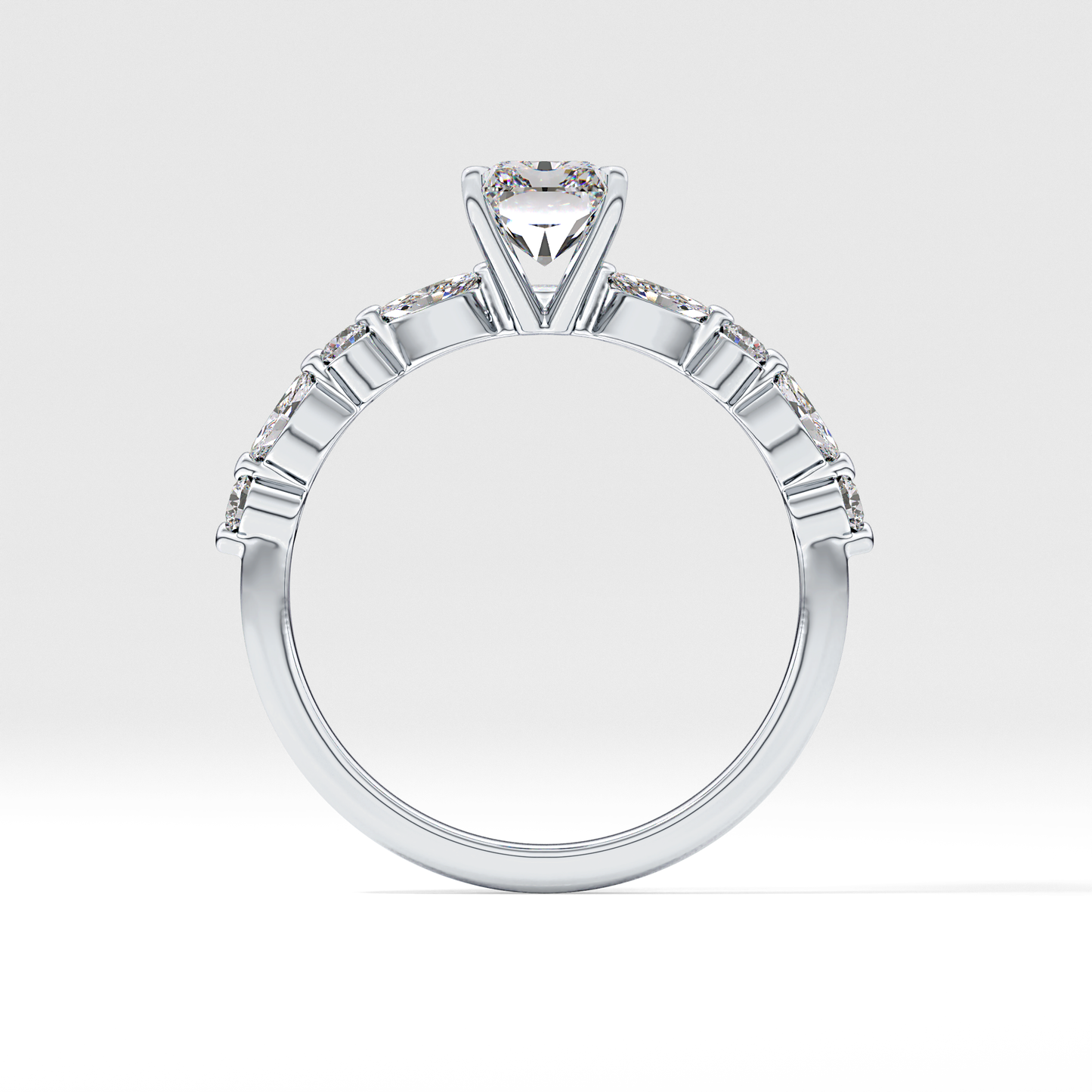 Radiant Pave Lab Grown Diamond Engagement Ring