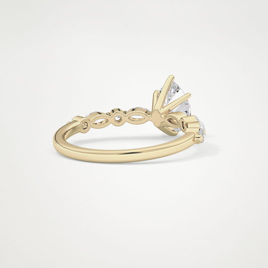 Pear Pave Lab Grown Diamond Engagement Ring