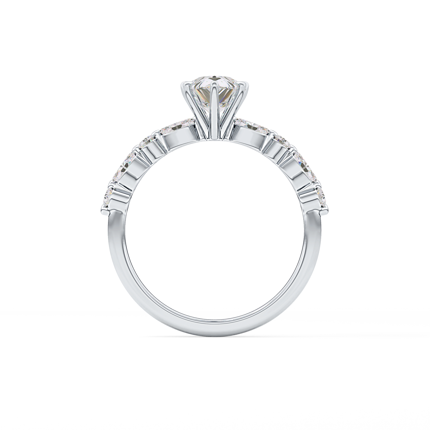 Pear Pave Lab Grown Diamond Engagement Ring