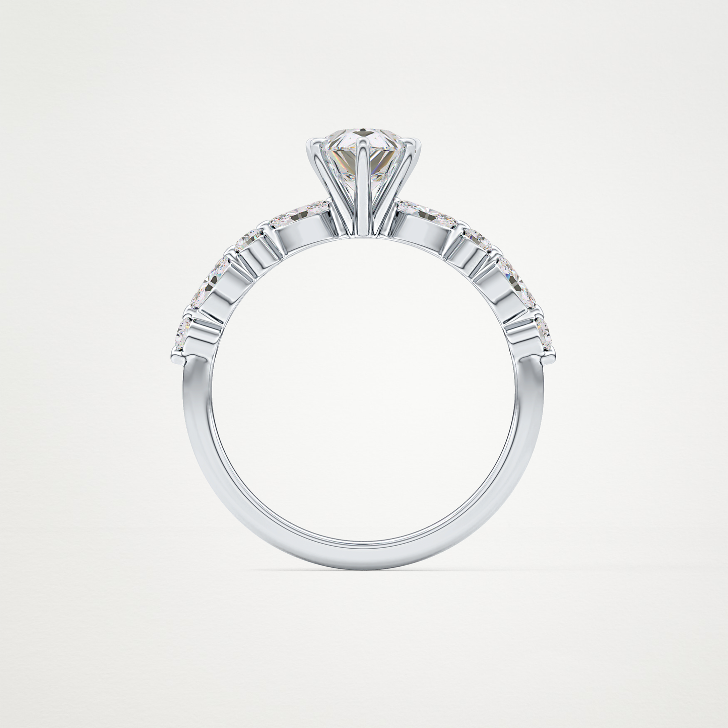 Pear Pave Lab Grown Diamond Engagement Ring
