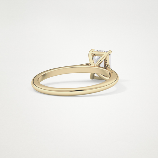 Emerald Solitaire Cathedral Lab Grown Diamond Engagement Ring