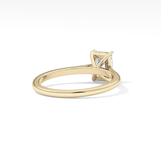 Radiant Solitaire Cathedral Lab Grown Diamond Engagement Ring