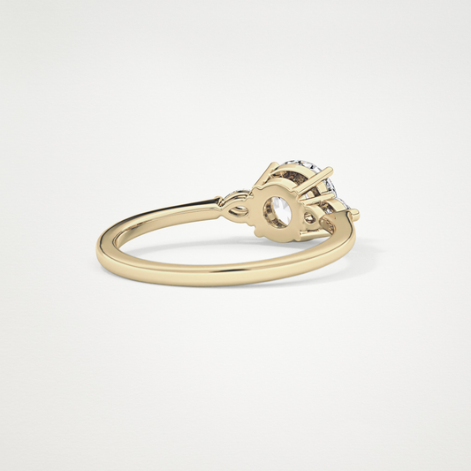 Round Three Stone Lab Grown Diamond Engagement Ring